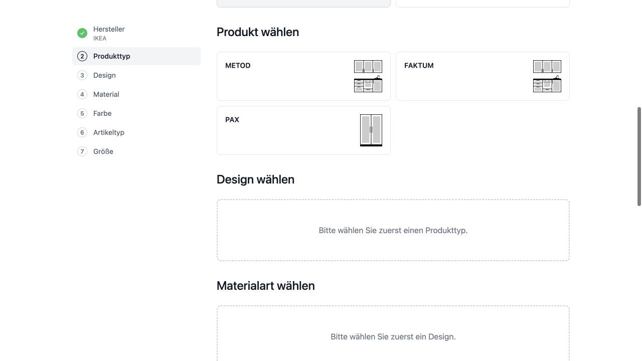 IKEA METOD, FAKTUM und PAX im amadlo Frontenkonfigurator