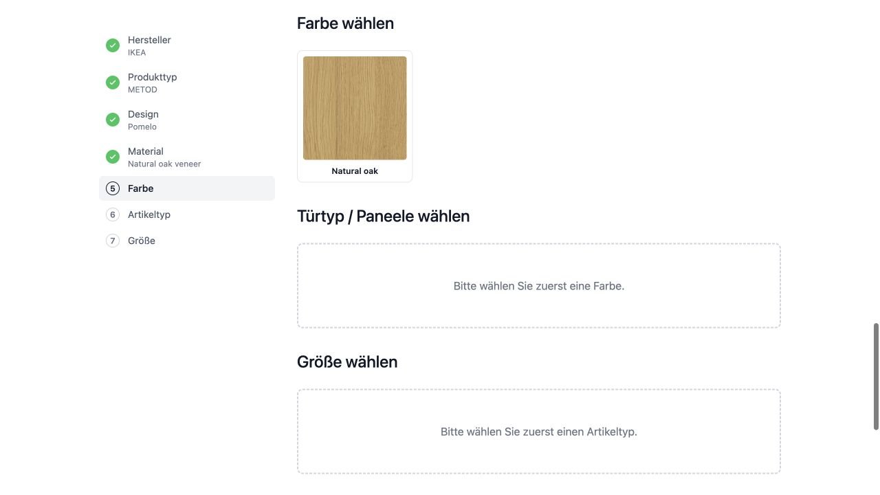 Natürliche Eiche als Oberfläche einer amadlo Küchenfront